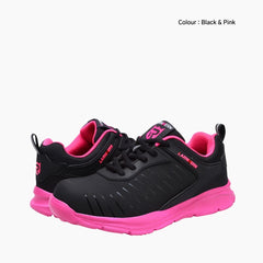 Black & Pink Puncture Proof, Anti-Smashing : Safety Shoes for Men : Rakhia - 0669RaM