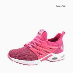 Pink Non-Slip, Shock Absorption : Safety Shoes for Women : Rakhia - 0679RaF