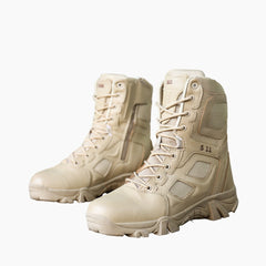 Beige Waterproof, Wear Resistant : Hiking Boots for Men : Pahaara - 0681PaM