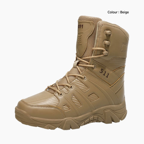 Beige Waterproof, Wear Resistant : Hiking Boots for Men : Pahaara - 0682PaM