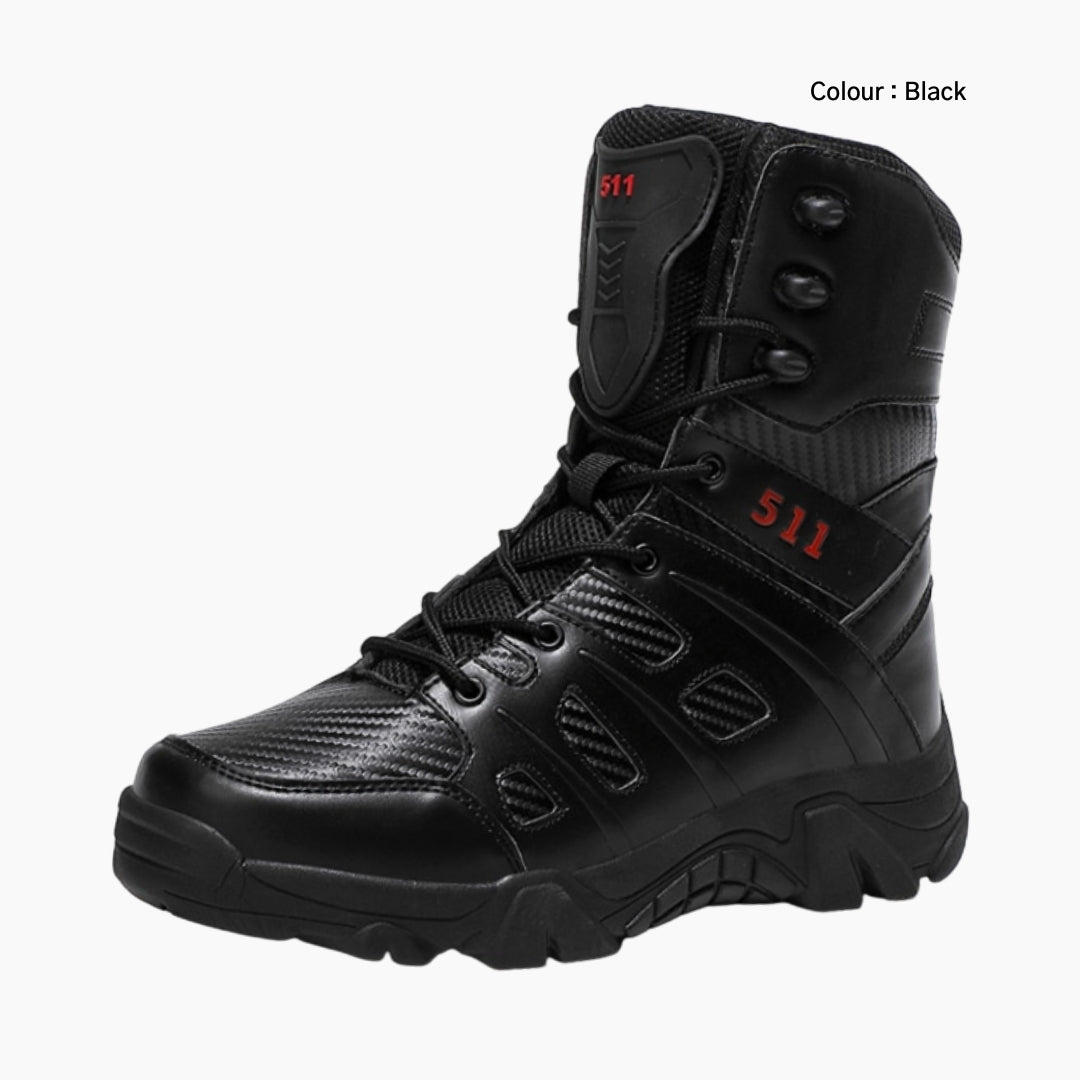 Black Waterproof, Wear Resistant : Hiking Boots for Men : Pahaara - 0682PaM