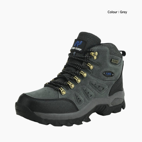 Grey Waterproof, Non-Slip : Hiking Boots for Men : Pahaara - 0684PaM