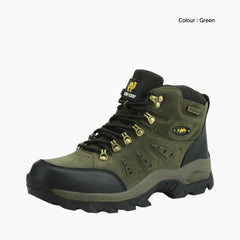 Green Waterproof, Non-Slip : Hiking Boots for Men : Pahaara - 0684PaM