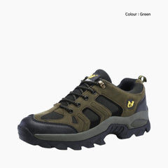 Green Lace-Up, Breathable : Hiking Boots for Men : Pahaara - 0685PaM