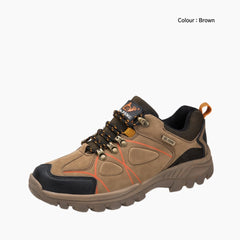 Brown Lace-Up, Breathable : Hiking Boots for Men : Pahaara - 0686PaM