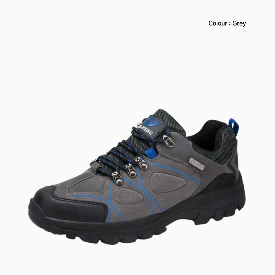 Grey Lace-Up, Breathable : Hiking Boots for Men : Pahaara - 0686PaM