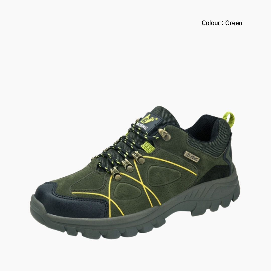Green Lace-Up, Breathable : Hiking Boots for Men : Pahaara - 0686PaM