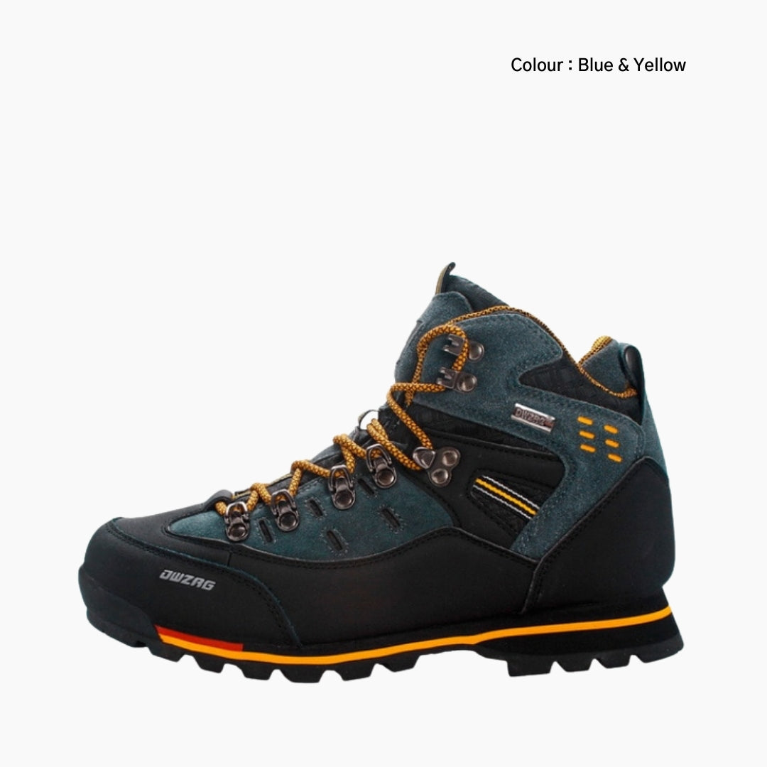 Blue & Yellow Waterproof,  Height Increasing : Hiking Boots for Men : Pahaara - 0689PaM
