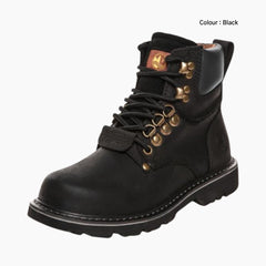 Black Waterproof, Non-Slip : Hiking Boots for Men : Pahaara - 0693PaM