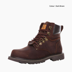 Dark brown Waterproof, Non-Slip : Hiking Boots for Men : Pahaara - 0693PaM