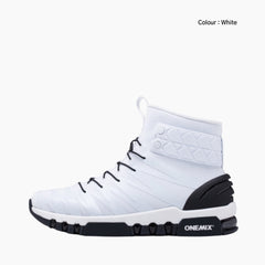 WHite Height Increasing, Lace-Up : Hiking Boots for Men : Pahaara - 0694PaM