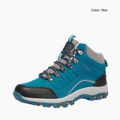 Blue Lace-Up, Breathable : Hiking Boots for Women : Pahaara - 0703PaF