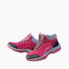 Pink Lace-Up, Breathable : Hiking Boots for Women : Pahaara - 0703PaF