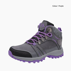 Purple Waterproof, Cushioned : Hiking Boots for Women : Pahaara - 0710PaF