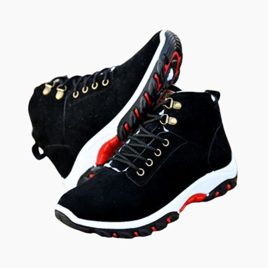 Black Handmade, Round-Toe : Winter Boots for Men : Saradi - 0717SrM