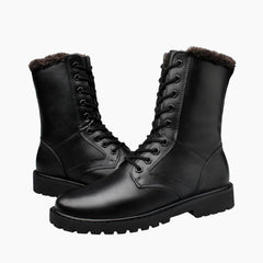 Black Handmade, Round Toe : Winter Boots for Men : Saradi - 0720SrM