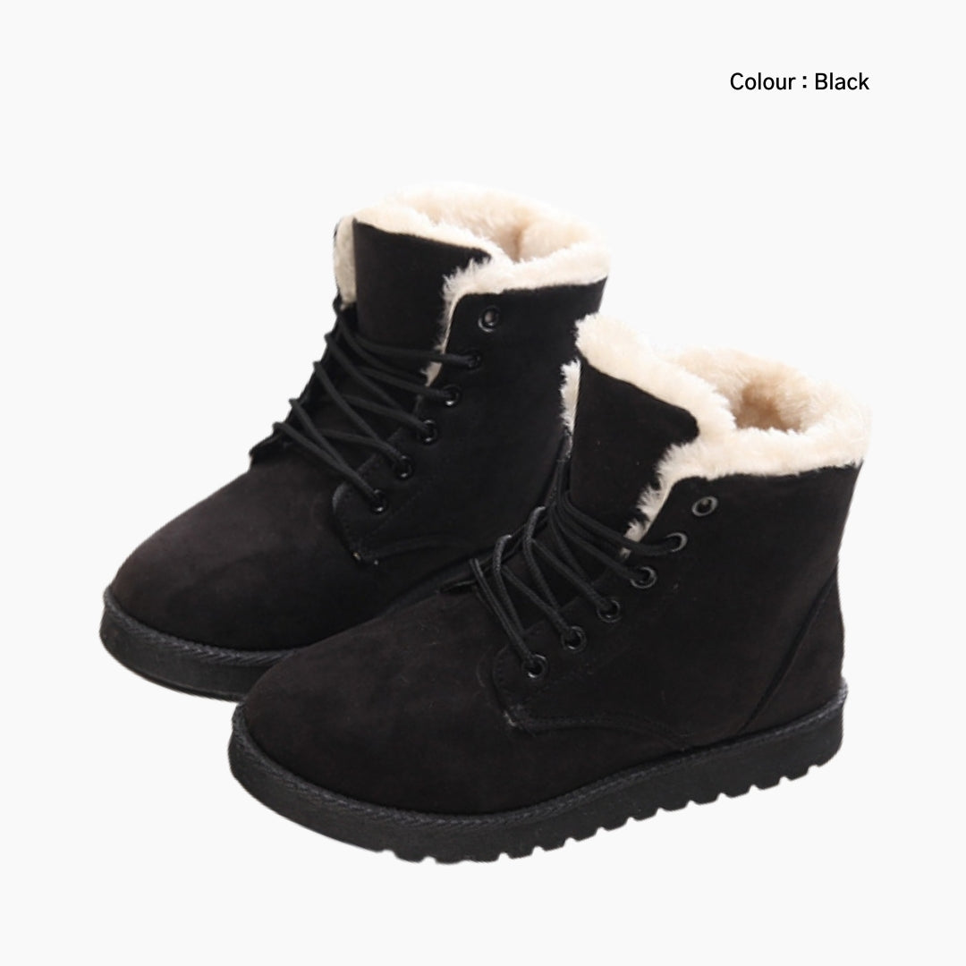 Black Handmade, Non-Slip Sole : Winter Boots for Women : Saradi - 0722SrF
