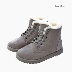 Grey Handmade, Non-Slip Sole : Winter Boots for Women : Saradi - 0722SrF