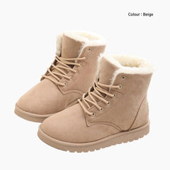 Beige Handmade, Non-Slip Sole : Winter Boots for Women : Saradi - 0722SrF