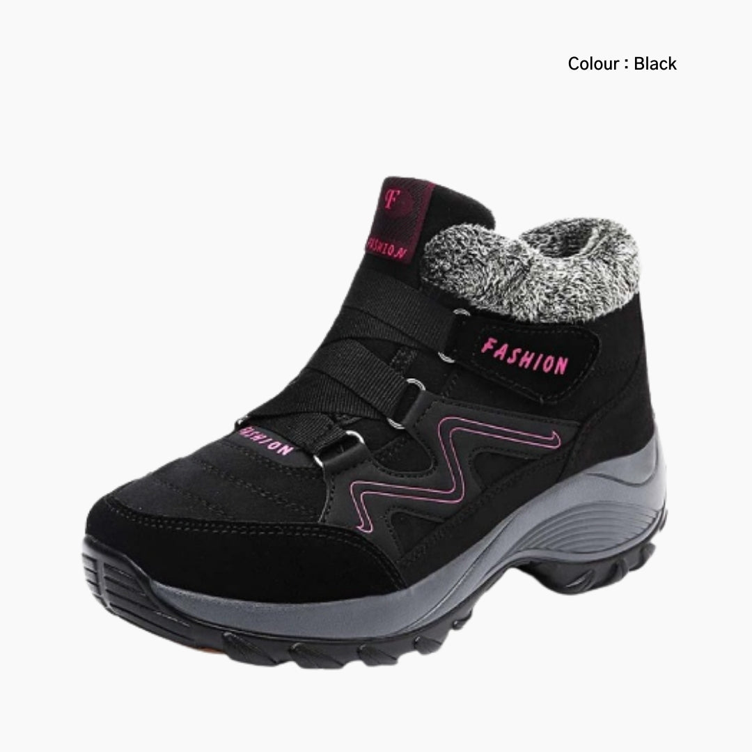 Black Round Toe, Handmade : Winter Boots for Women : Saradi - 0724SrF