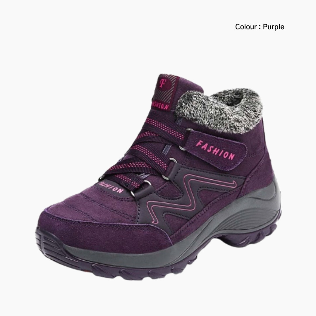 Purple Round Toe, Handmade : Winter Boots for Women : Saradi - 0724SrF