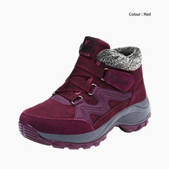 Red Round Toe, Handmade : Winter Boots for Women : Saradi - 0724SrF