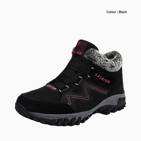 Black Round Toe, Handmade : Winter Boots for Women : Saradi - 0725SrF