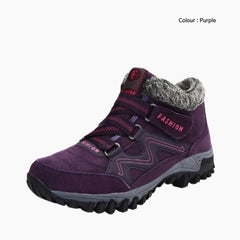 Purple Round Toe, Handmade : Winter Boots for Women : Saradi - 0725SrF