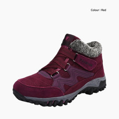 Red Round Toe, Handmade : Winter Boots for Women : Saradi - 0725SrF