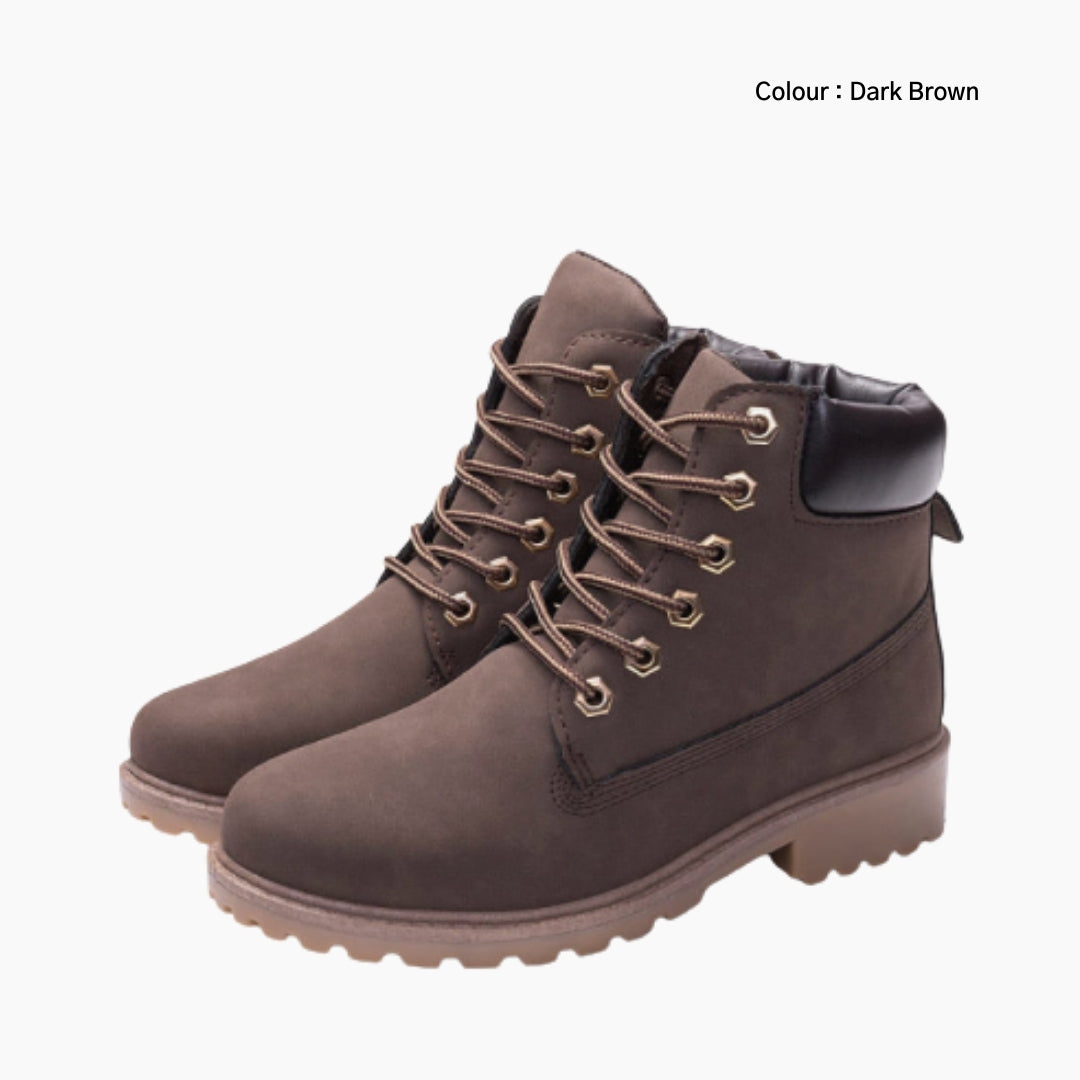 Dark Brown Handmade, Wear Resistant Sole : Winter Boots for Women : Saradi - 0726SrF