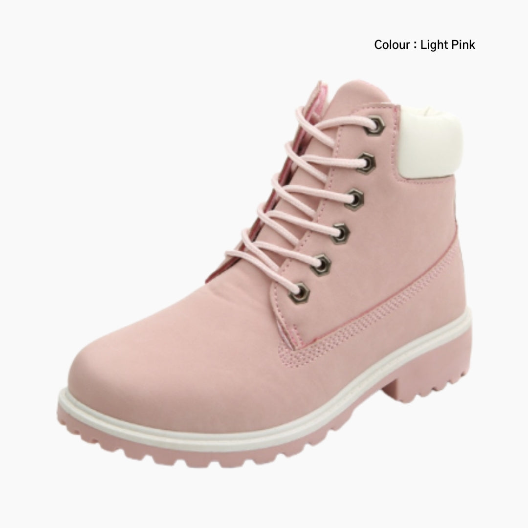 Light Pink Handmade, Wear Resistant Sole : Winter Boots for Women : Saradi - 0726SrF