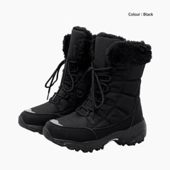 Black Non-Slip, Waterproof : Winter Boots for Women : Saradi - 0728SrF