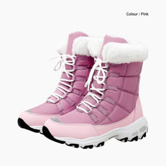 Pink Non-Slip, Waterproof : Winter Boots for Women : Saradi - 0728SrF