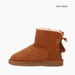 Brown Handmade, Wear Resistant : Winter Boots for Women : Saradi - 0732SrF