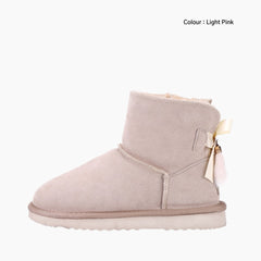 Light Pink Handmade, Wear Resistant : Winter Boots for Women : Saradi - 0732SrF