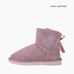 Light Purple Handmade, Wear Resistant : Winter Boots for Women : Saradi - 0732SrF