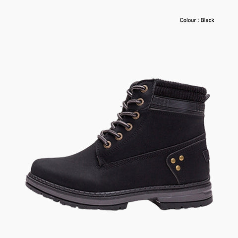 Black Handmade, Non-Slip : Winter Boots for Women : Saradi - 0734SrF