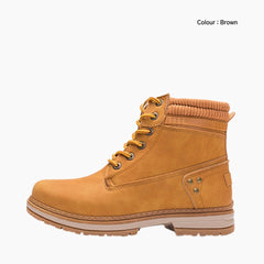 Brown Handmade, Non-Slip : Winter Boots for Women : Saradi - 0734SrF