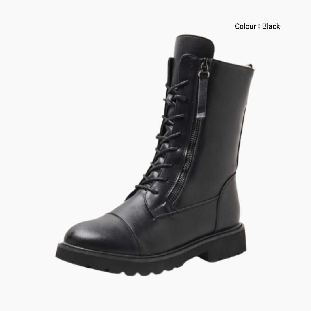 Black Round Toe, Non-Slip Wear Sole : Winter Boots for Women : Saradi - 0737SrF