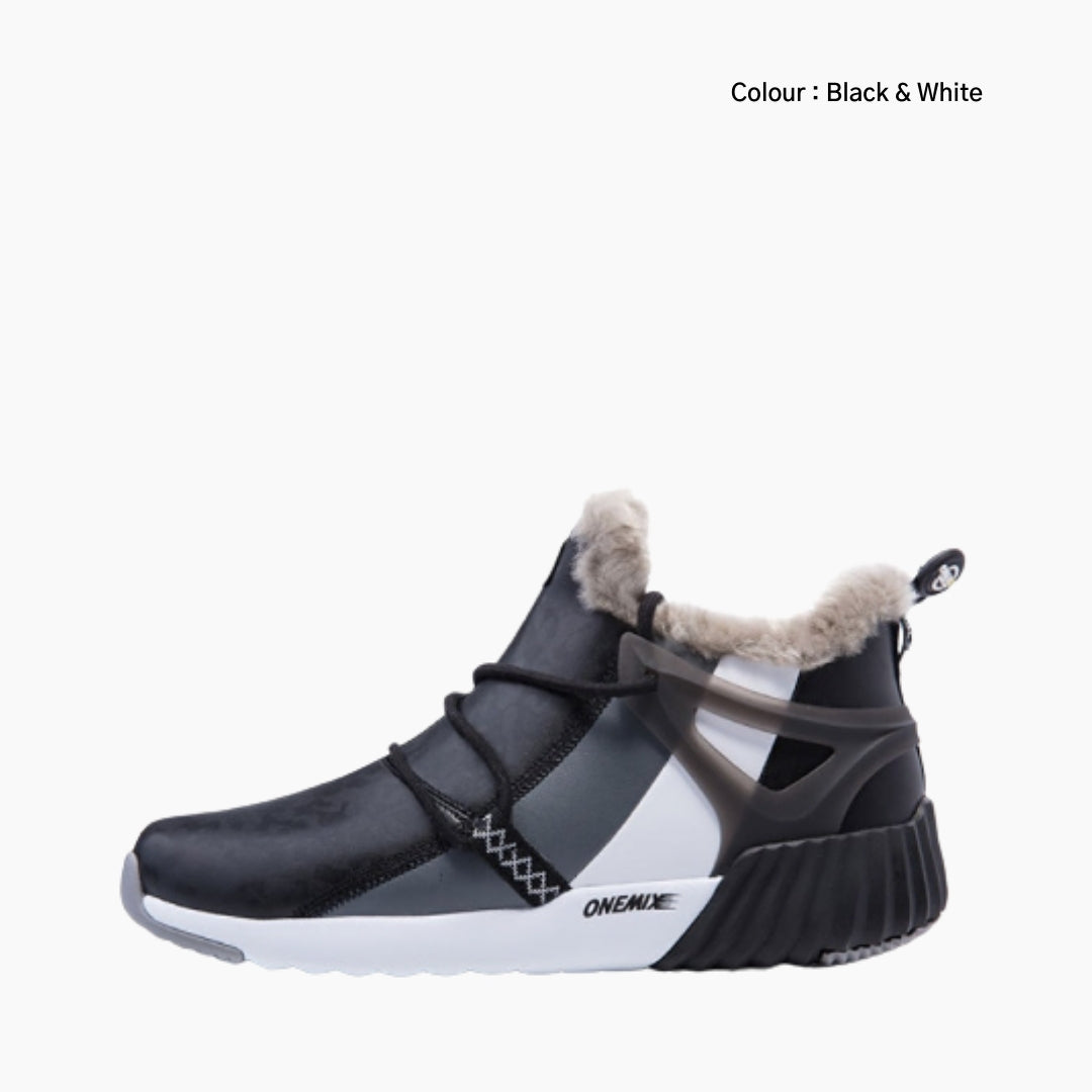 Black & White Waterproof, Slip-On : Winter Boots for Women : Saradi - 0738SrF