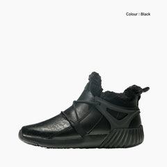 Black Waterproof, Slip-On : Winter Boots for Women : Saradi - 0738SrF