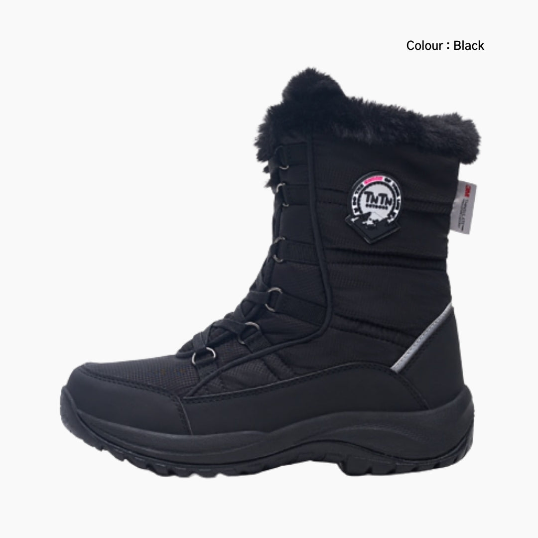 Black Slip-resistant sole, Cushioning Midsole : Winter Boots for Women : Saradi - 0739SrF