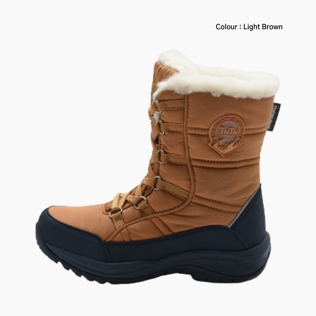 Light Brown Slip-resistant sole, Cushioning Midsole : Winter Boots for Women : Saradi - 0739SrF