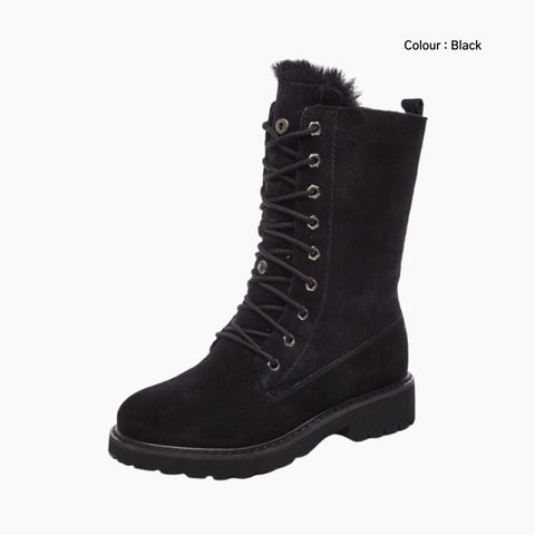 Black Non-Slip Wear Sole, Comfortable : Winter Boots for Women : Saradi - 0741SrF