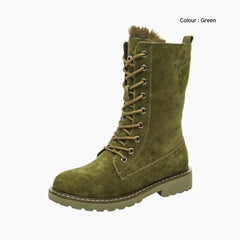 Green Non-Slip Wear Sole, Comfortable : Winter Boots for Women : Saradi - 0741SrF