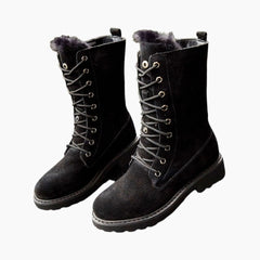 Black Non-Slip Wear Sole, Comfortable : Winter Boots for Women : Saradi - 0741SrF