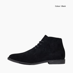 Black Round-Toe, Handmade : Ankle Boots for Men : Gittey - 0742GiM