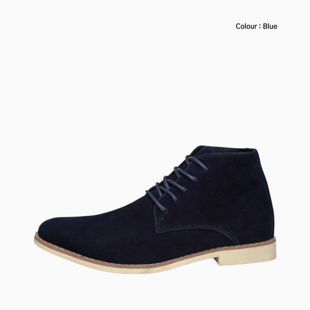 Blue Round-Toe, Handmade : Ankle Boots for Men : Gittey - 0742GiM