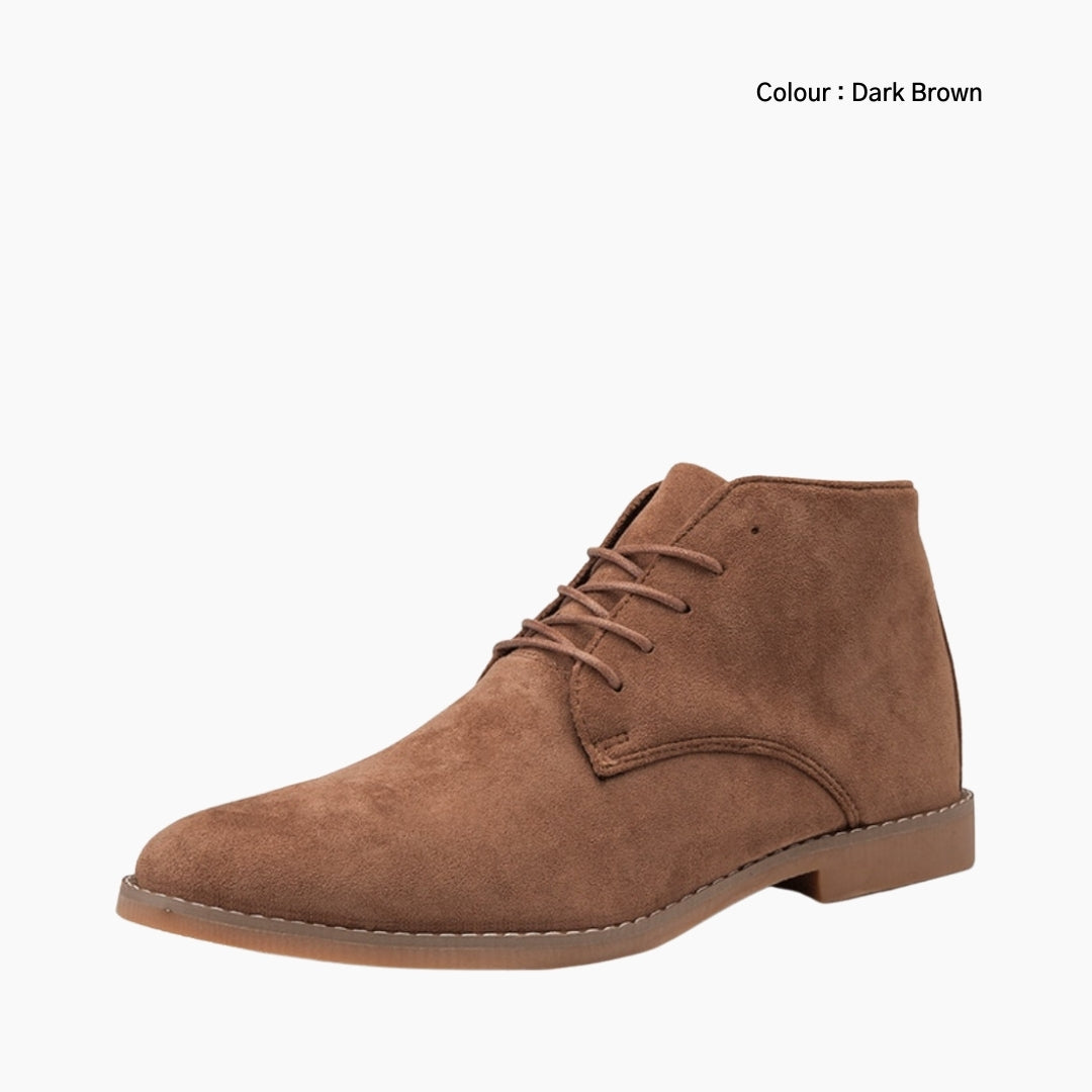 Dark Brown Round-Toe, Handmade : Ankle Boots for Men : Gittey - 0742GiM