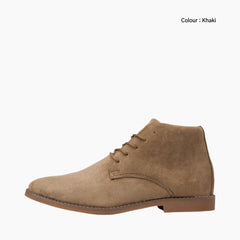 Khaki Round-Toe, Handmade : Ankle Boots for Men : Gittey - 0742GiM